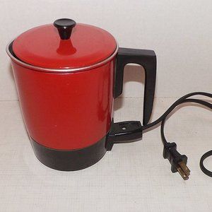 Vintage World Electric Hot Pot-Red-Enameled Aluminium 4 Cup